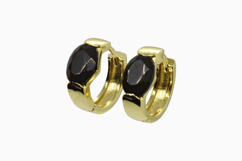 Divya दिव्या | Onyx | Hoop | 18K Vermeil Vergoldung
